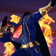 The Blue Falcon, uh, dabbing.